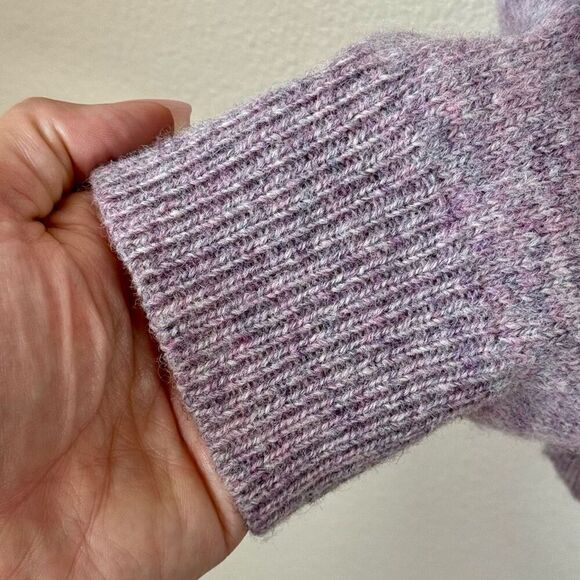 J. Crew Cable Knit Women's 100% Wool Pullover Mauve Sweater Medium - Picture 2 of 11